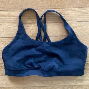 LULULEMON BLACK PRINTED SPORTS BRA 10 EXCELLENT